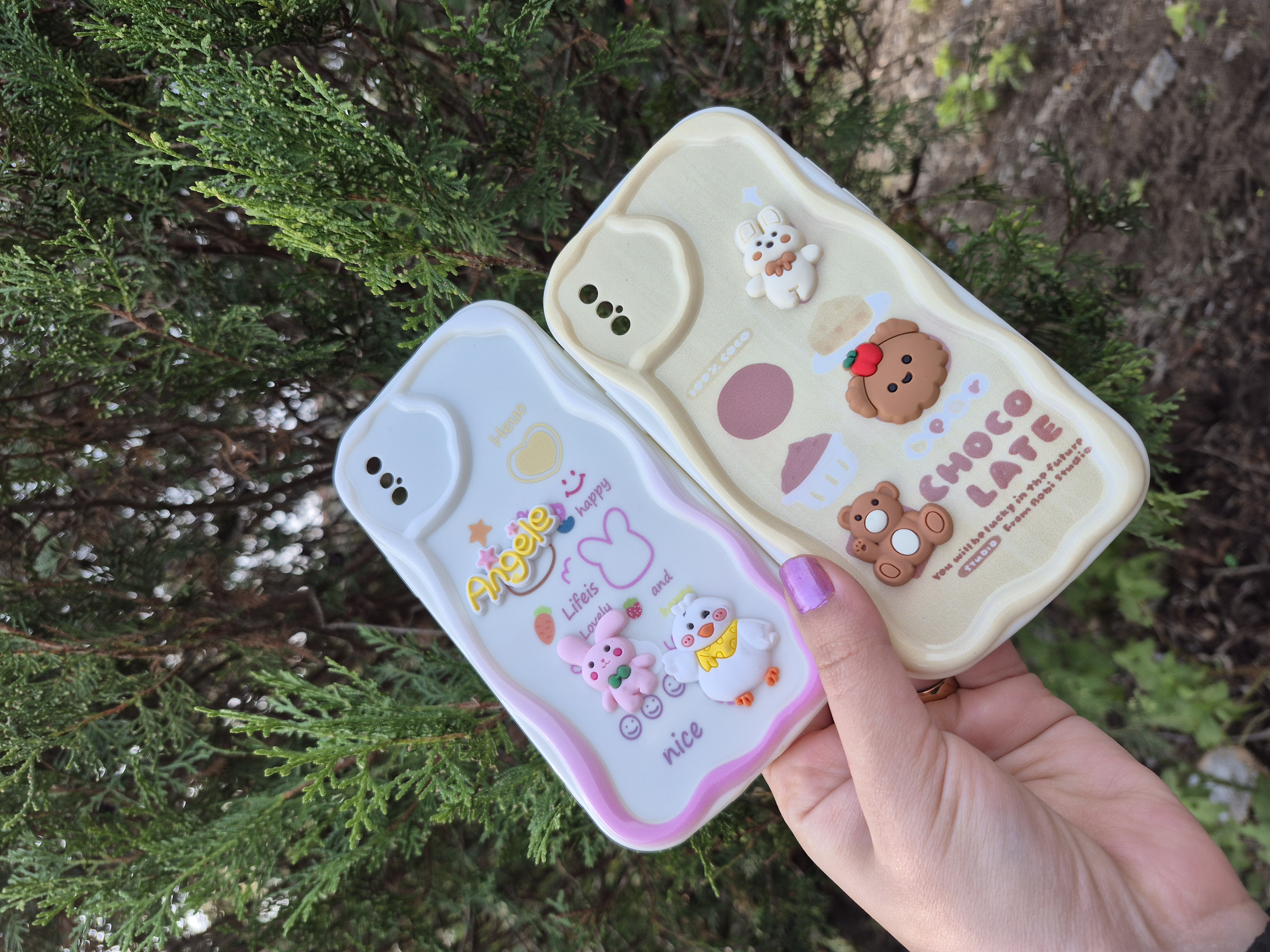 قاب ژله ای منحنی سه بعدی برجسته براق عروسکی آیفون iPhone x