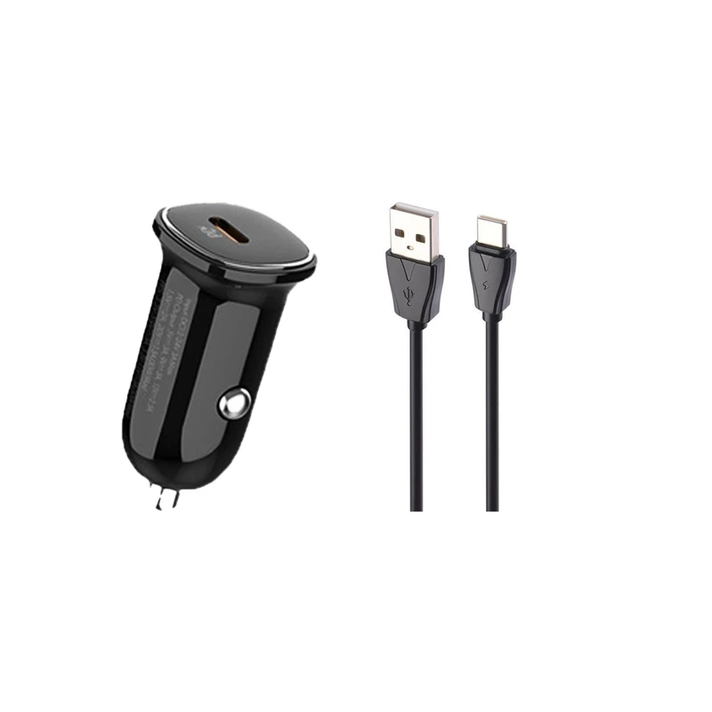 شارژر فندکی 30 وات الدینیو مدل LD-C106 به همراه کابل تبدیل USB-C